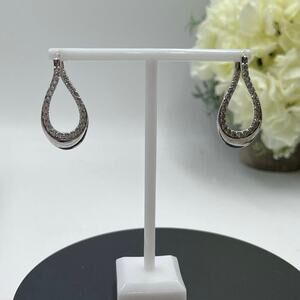 Vintage Designer CZ 925 Sterling Silver Twisted 3D Leverback Dangle  Earrings